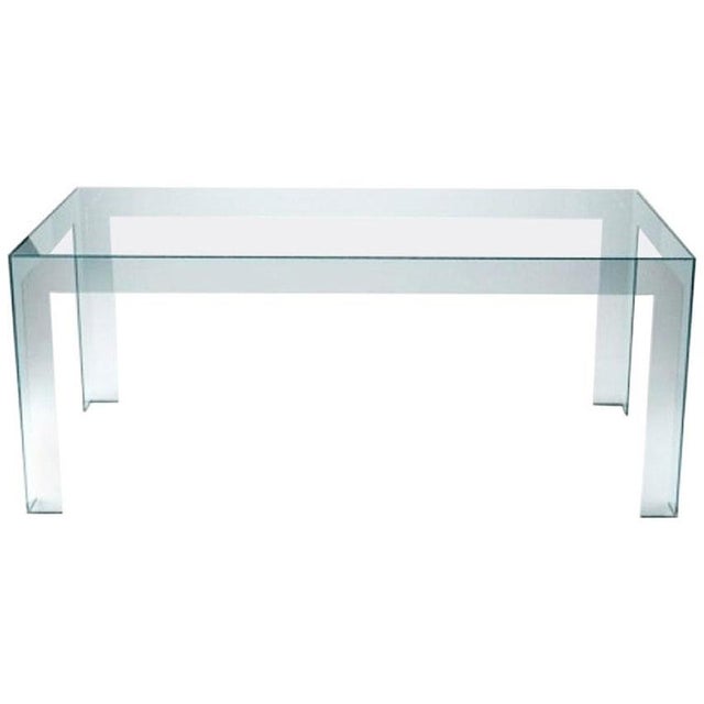 Italian Clear Glass Dining Table by Dimore Di Lucia Valzelli For Sale - Image 6 of 7