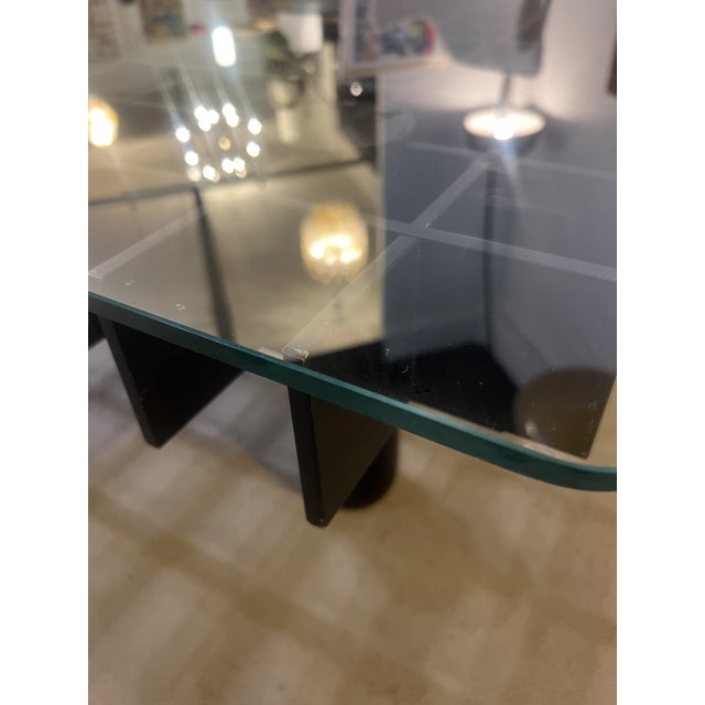 1970s Mid-Century Black Wood and Glass Coffee Table in the style of Gianfranco Frattini, Italy, 1970s For Sale - Image 5 of 6
