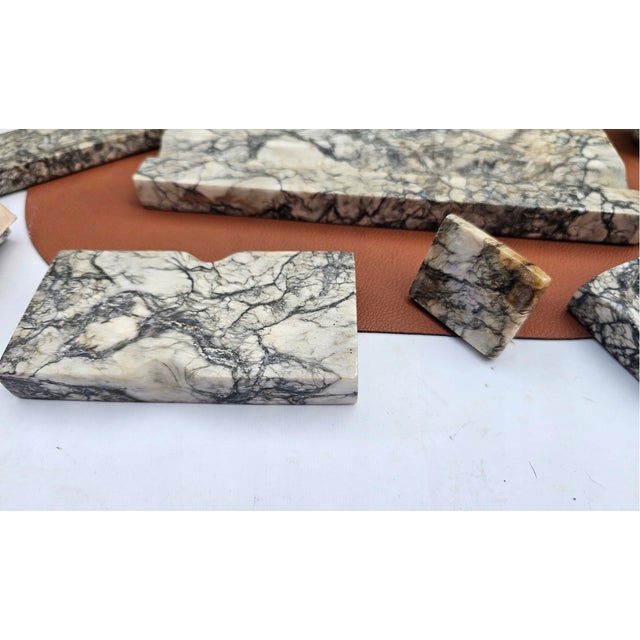 Art Deco Marble Inkwell and Blotter, 1920s, Set of 8 For Sale - Image 10 of 15