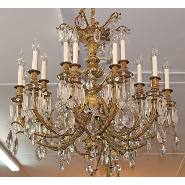 Early 20th Century French Louis XV Style Bronze and Crystal Chandlier 30 X 30 For Sale - Image 10 of 18