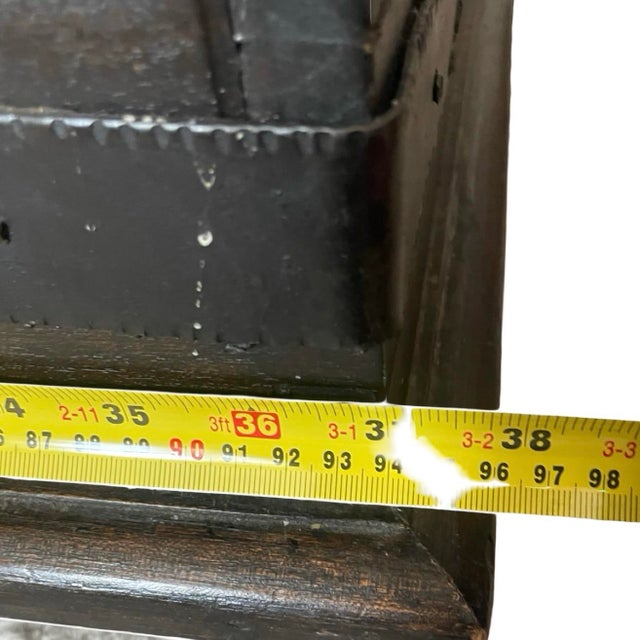 Coffee Rustic Solid Wood Trunk Coffee Table With Wrought-Iron Hinges, Square For Sale - Image 8 of 12