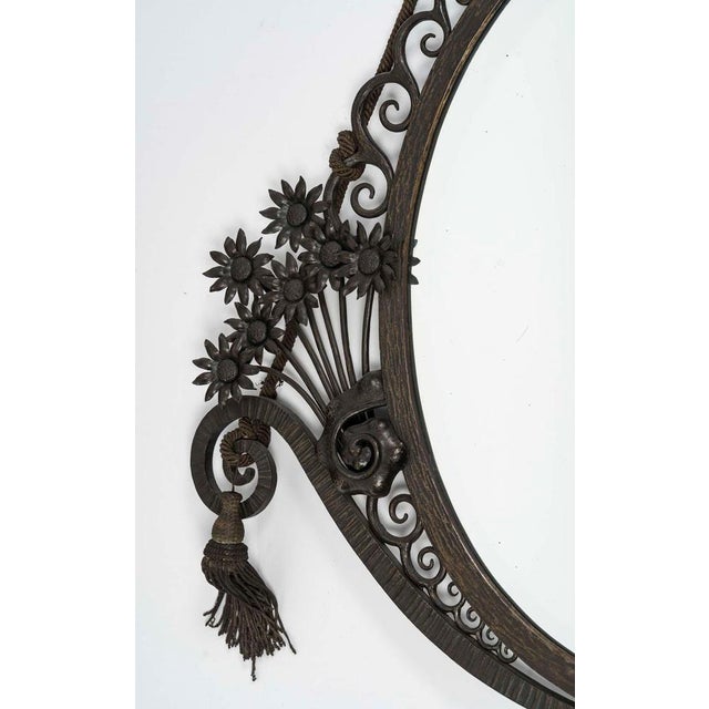 Art Deco Wrought Iron Mirror, 1930 For Sale - Image 4 of 11