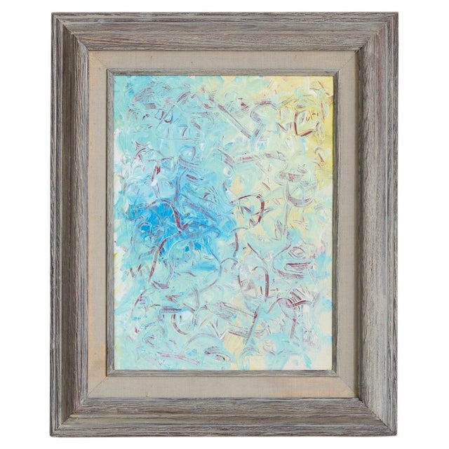 Vintage Oil on Canvas Abstract Expressionist Painting For Sale