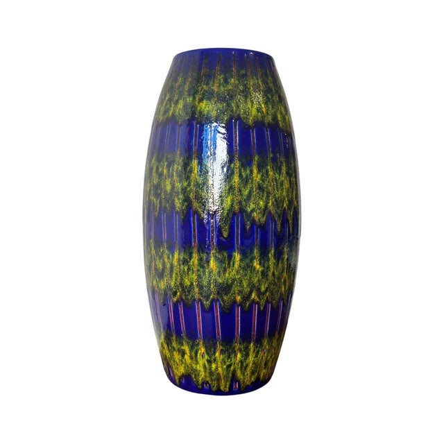 Blue West German 248-50 Floor Vase from Scheurich Keramik, 1960s For Sale - Image 8 of 8