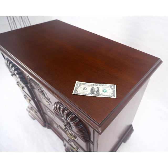 Mahogany Chippendale Style 4 Drawer Bracket Feet Bachelor Chest Dresser MINT For Sale - Image 10 of 14