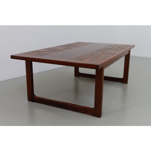 Tue Poulsen Danish Rosewood Coffee Table with Ceramic Tiles by Tue Poulsen, 1970s For Sale - Image 4 of 18