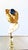 2020s Vintage Italian Tole Leaf Lamp Finials, Absolutely Unique, Blue Glass and Gold, Pair For Sale - Image 5 of 5
