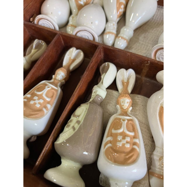 Vintage Ceramic Hand Painted Chess Set- Set of 32 For Sale - Image 4 of 9