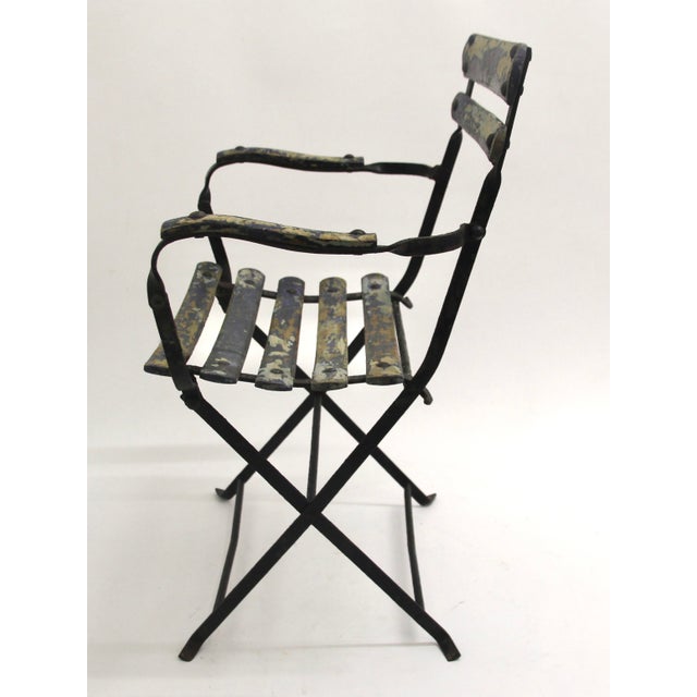 French Children's Garden Folding Chair, 1930s For Sale - Image 6 of 9