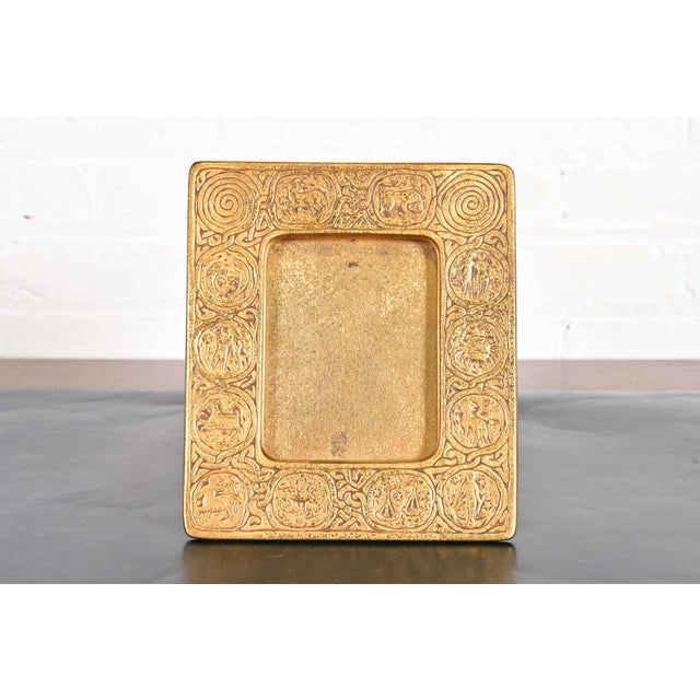 Tiffany Studios New York Zodiac Bronze Doré Picture Frame For Sale - Image 14 of 14
