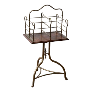 English Brass and Oak Book Stand, 19th Century