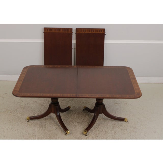 Age: Approx: 25 Years Old Details: Mahogany Brass Capped Feet & Casters High Quality Construction Large Impressive Table...