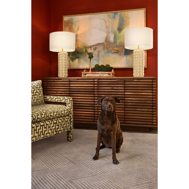 New special order item. Not vintage. Elegant Giovanni four-door buffet featuring horizontal reed detailing across its...