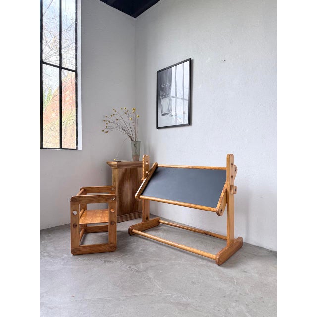Bauhaus Bauhaus Pine Childrens Desk and Chair, 1960s, Set of 2 For Sale - Image 3 of 18