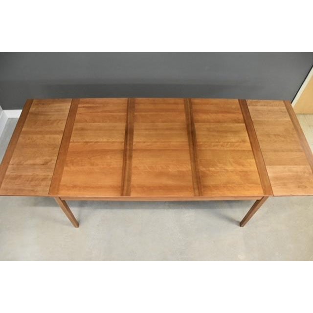 1960s 1960s Refinished 72”-111” Danish Modern Cherry Draw Leaf Dining Table For Sale - Image 5 of 11
