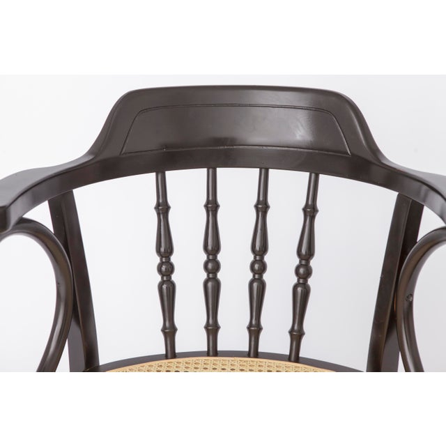 Mid-Century Style Black Beech Bentwood Armchairs with Vienna Cane Seats, 1990s, Set of 2 For Sale - Image 10 of 13