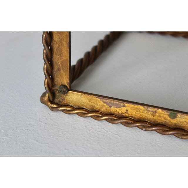 Italian Gilt Rope Two-Tier Wall Shelf Towel Bar Vintage Mid-Century For Sale - Image 9 of 18