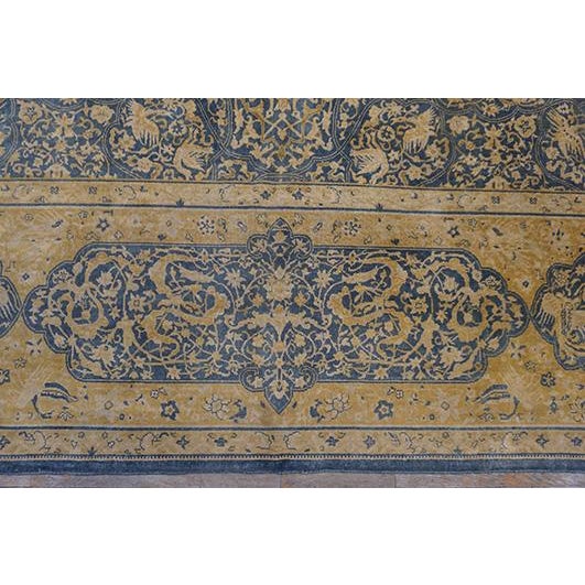 Navy Blue 1830s Antique Blue Navy Tribal Geometric Antique Knotted Wool Persian Bakhtiari Rug For Sale - Image 8 of 10