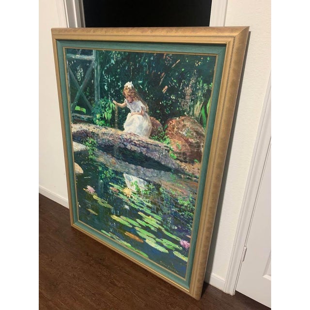 1990s Monumental Original Oil on Canvas by Nelda Pieper | "Enlightened Reflection" | 55" Large For Sale - Image 4 of 7