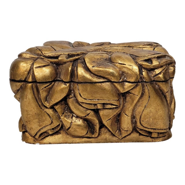 Vintage Chunky Giltwood Box For Sale