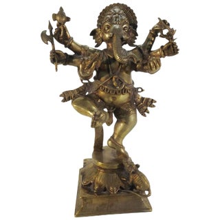 Bronze Dancing Ganesha Statuette For Sale
