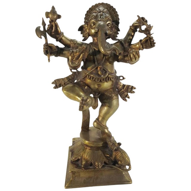 Bronze Dancing Ganesha Statuette For Sale