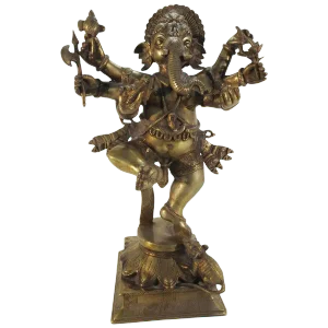 Bronze Dancing Ganesha Statuette