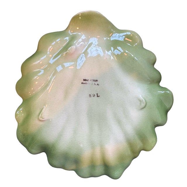 1950s Circa 1950 Brad Keeler California Pottery Lobsterware Lettuce Leaf Dish For Sale - Image 5 of 11