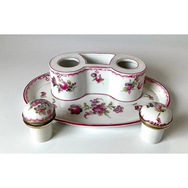 Royal Vienna 19th Century Hand Painted Double Inkwell For Sale - Image 4 of 8