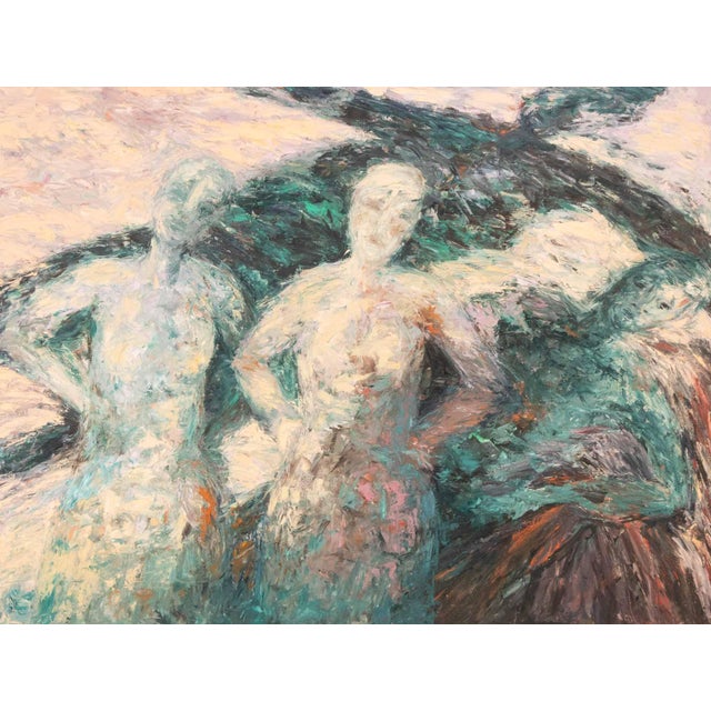 Marcia Godosky (American, 1937-2026), Untitled (Abstract Figural Composition), Oil on Canvas, unsigned, wood frame. Image:...
