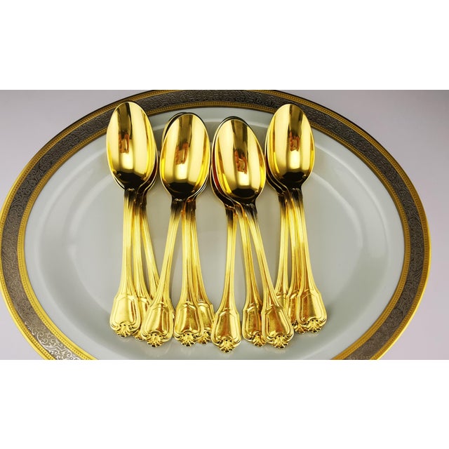 Gold Vintage Solid Silver with Gold Finish Cutlery Set for 12 People from Christofle & Cardeilhac, 1950s, Set of 138 For Sale - Image 8 of 18