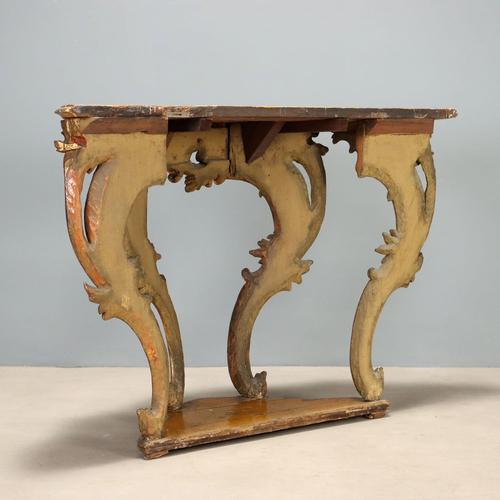 Eclectic Console in Carved and Gilded Fir Wood For Sale - Image 9 of 10
