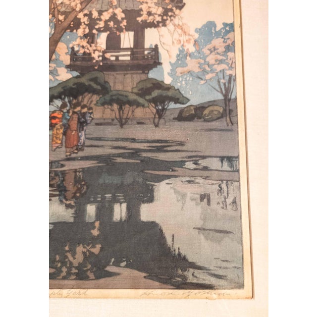 20th Century Japanese Ukiyo-E Woodblock Print "In a Temple Garden" by Hiroshi Yoshida For Sale - Image 9 of 18