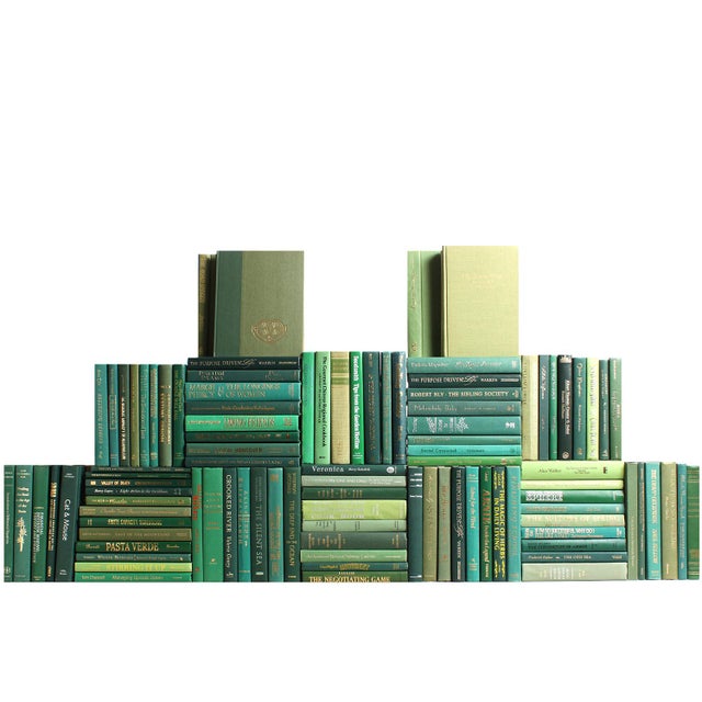 Contemporary Decorative Books - Boxwood Book Wall - Set of 100 Green Books For Sale - Image 3 of 3