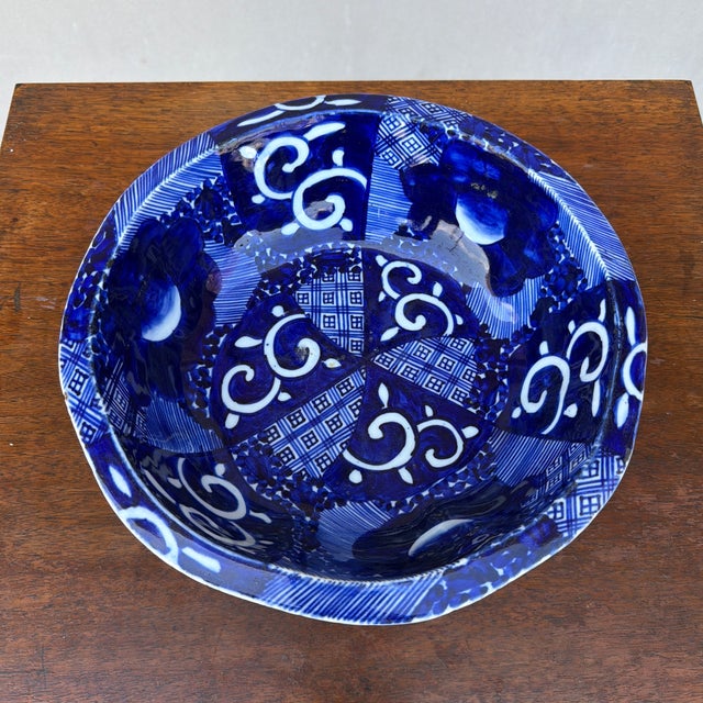 Antique Japanese Arita Porcelain Blue Decorated Bowl, Late Edo Period, Circa 1880–1900 For Sale - Image 9 of 12