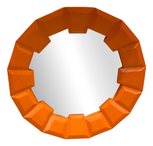 Large Abstract Orange Over Mantel Wall Mirror from Theodore Alexander, 2000s
