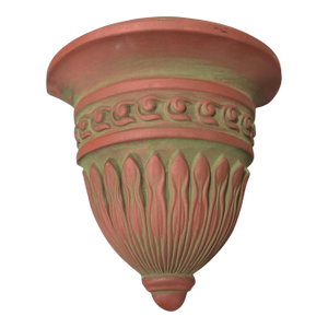 Vintage Peters & Reed Moss Aztec Art Pottery Hanging Wall Pocket Vase A