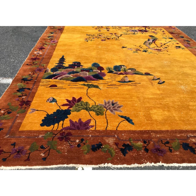 1920s Art Deco Chinese Rug- 8’11” X 11’5” For Sale - Image 11 of 13