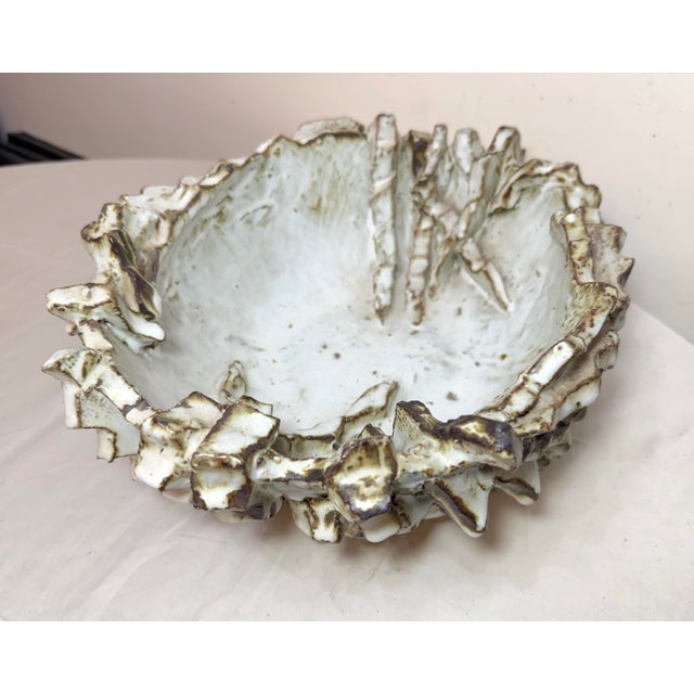 Ceramic 1980s Large Contemporary Koike Shoko Japanese Studio Art Brutalist Pottery Bowl Vase For Sale - Image 7 of 18