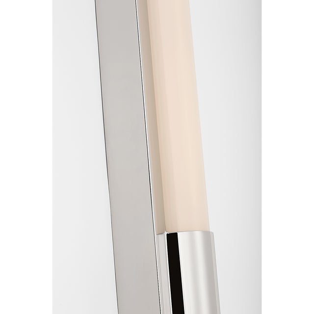 Modern Ian K. Fowler for Visual Comfort Signature Ellington 24" Slimline Bath Light in Polished Nickel with White Glass For Sale - Image 3 of 6