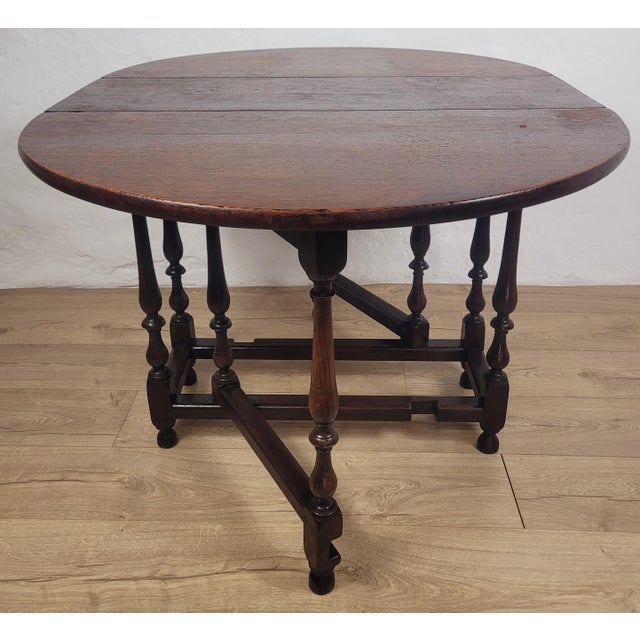 Early 20th Century Oak Drop Leaf Gateleg Dining Table For Sale - Image 12 of 16