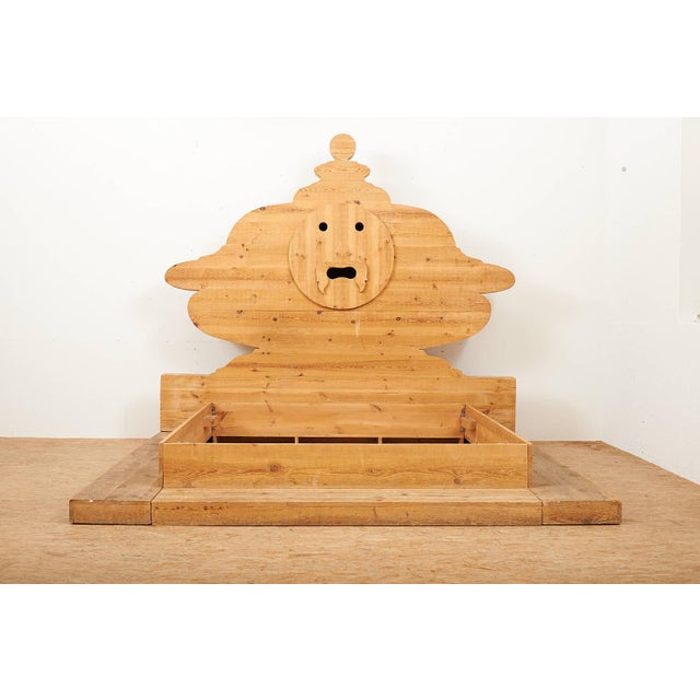 Bed with Headboard and Frame in Pine by Mario Ceroli for Poltronova, 1974 For Sale - Image 18 of 18