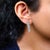 Early 21st Century 14K White Gold 1 1/3 Cttw Alternating Round And Baguette Diamond Drop Earrings (H-I Color, SI2-I1 Clarity) For Sale - Image 5 of 6