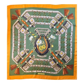 Hermès Aux Champs 1990 Silk Scarf Designed by Cathy Latham For Sale