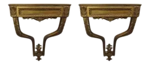 Large Pair of Italian Louis XVI Style Giltwood Wall Brackets or Wall Consoles