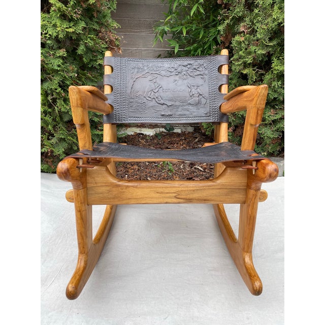 An authentic 1960s rocking chair designed by Angel Pazmiño for Muebles de Estilo in Ecuador. This piece is a premier...