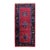 3'x7' Vintage Chinese Art Deco Rug | Red Wine & Navy Short Runner Rug For Sale