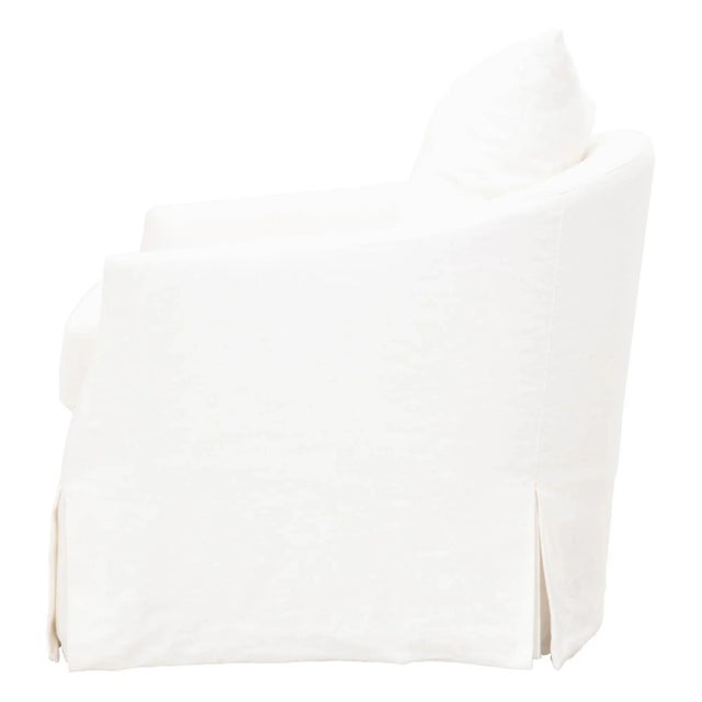 2020s Faye Slipcover Swivel Club Chair, Cream Crepe For Sale - Image 5 of 10