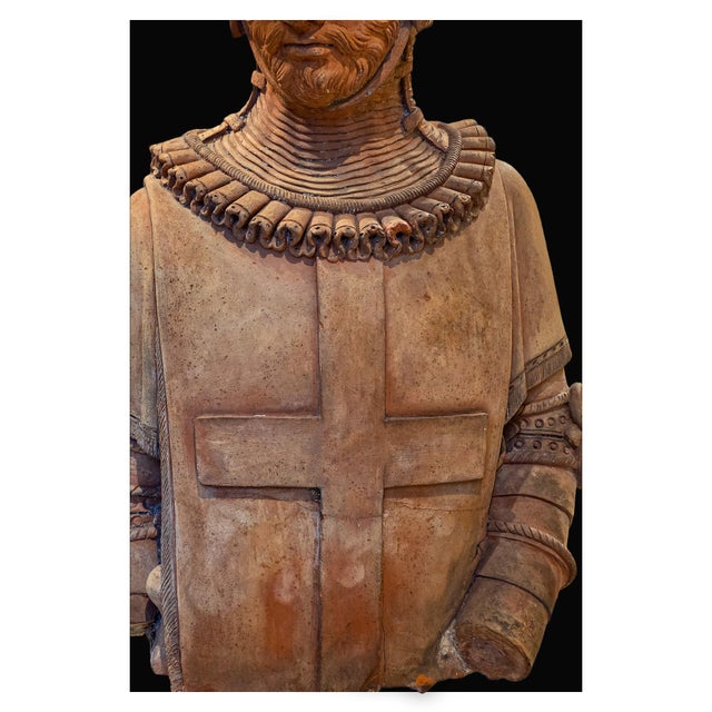 Bust of a Crusader, 19th Century, Terracotta For Sale - Image 5 of 10