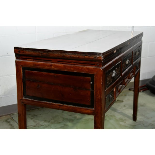 Antique Chinese Lacquered Ming Style Console or Altar Table For Sale - Image 11 of 12